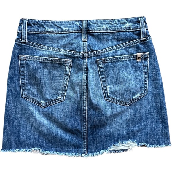 JOE’S JEANS | DISTRESSED CUTOFF HIGH WAIST DENIM MINI SKIRT | SIZE: 26 - Picture 5 of 10